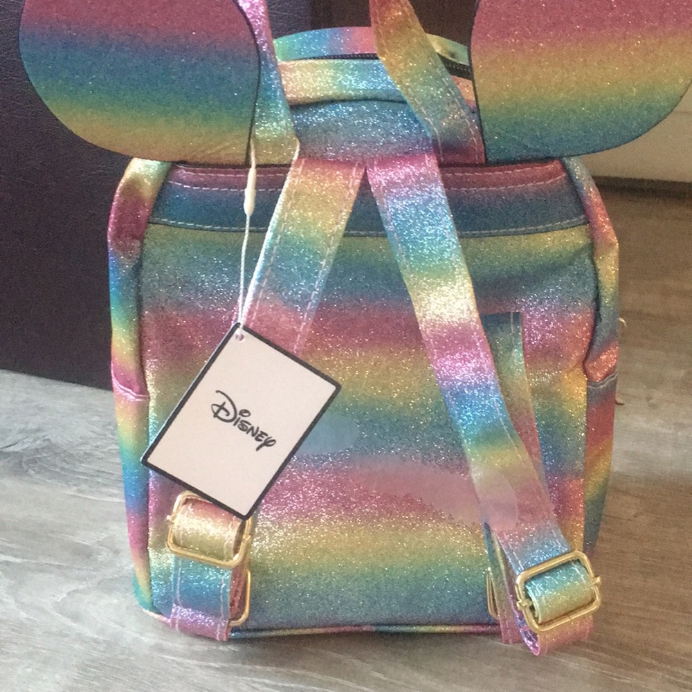 Mickey Mouse Disney Glitter Rainbow Backpack - Picture 4 of 5